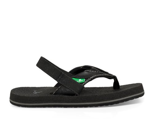 Sanuk Kids Root Beer Cozy Black Sandals | EHVBTN042